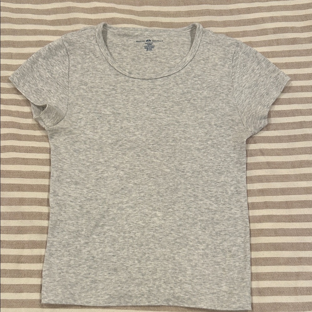 Brandy Melville ribbed tee gray -one size